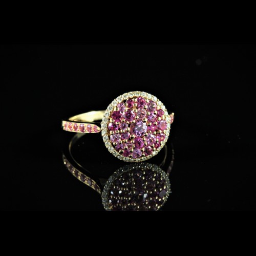 Bague saphirs roses