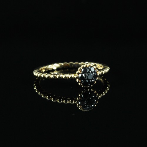 Bague diamants noirs