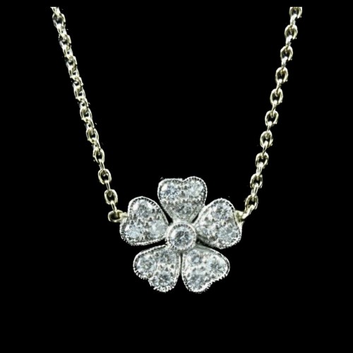 Pendentif fleur diamants