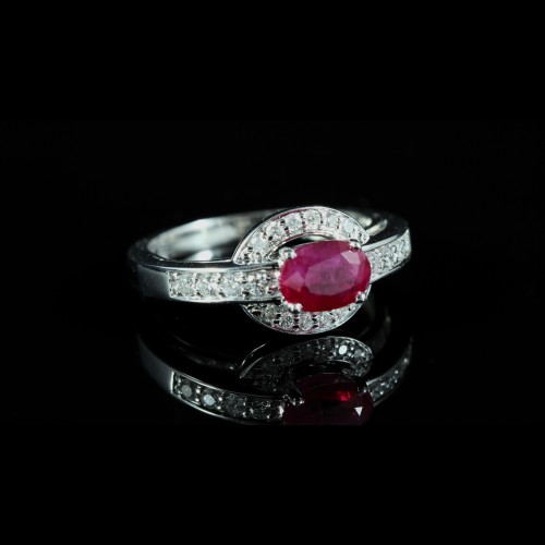 Bague rubis diamants