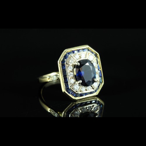 Bague saphir diamants