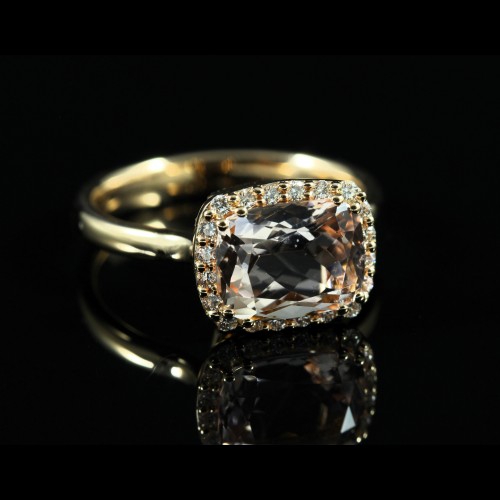 Bague Morganite diamants