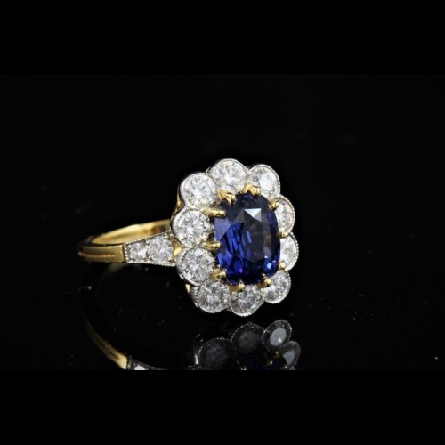 Bague saphir diamants