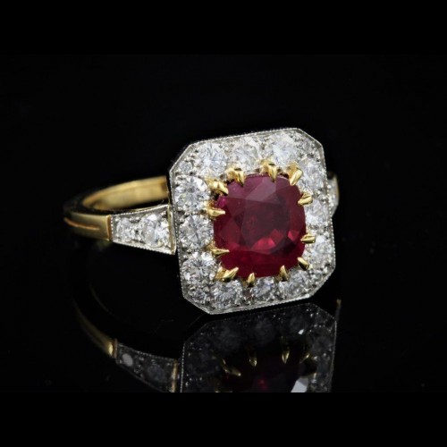 Bague rubis diamants