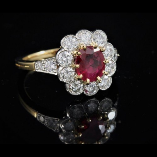 Bague rubis diamants