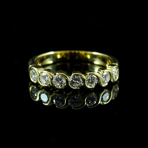 Alliance diamants or jaune
