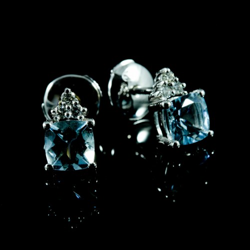 Boucle d'oreille Aigue-Marine