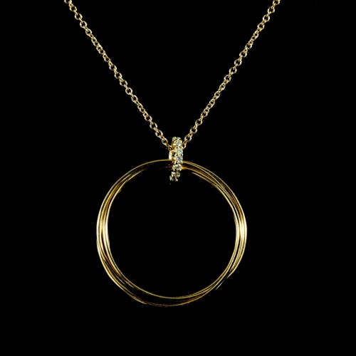 Collier or jaune et diamants