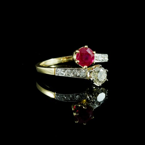 Bague rubis et diamants