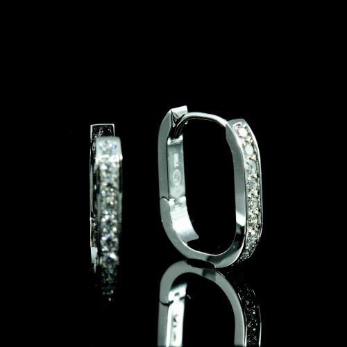 Paire de créoles or blanc...