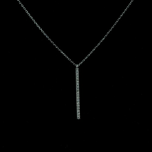 Collier pendentif or blanc