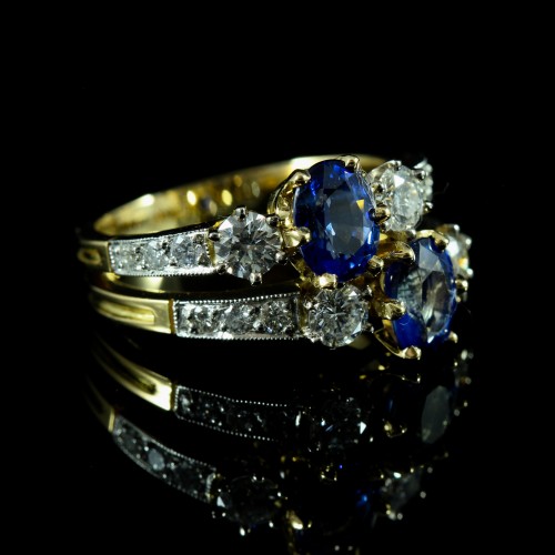 Bague saphir et diamants